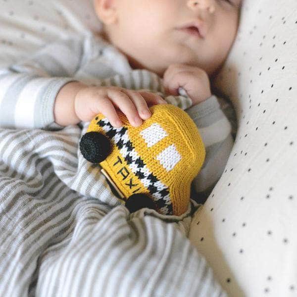Organic Baby Taxi Toy Gift Set - MetroCard & Taxi Rattles