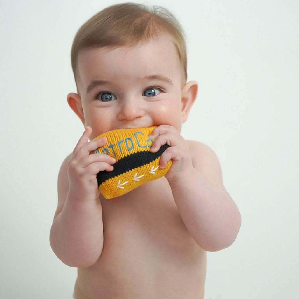 Organic Baby Taxi Toy Gift Set - MetroCard & Taxi Rattles