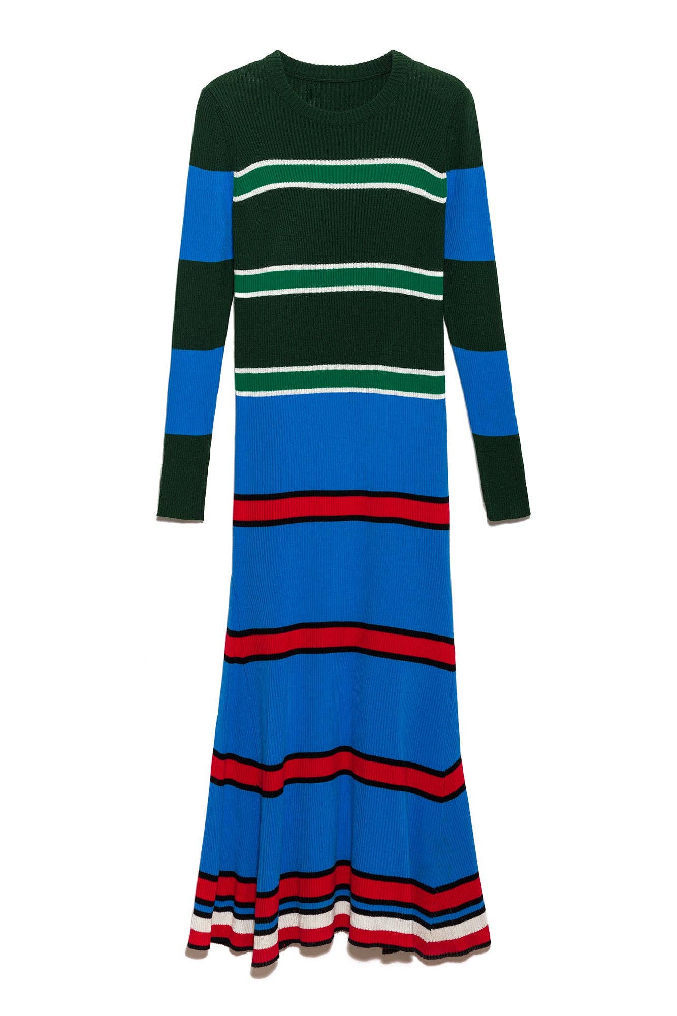 MULTICOLORED STRIPED KNIT DRESS
