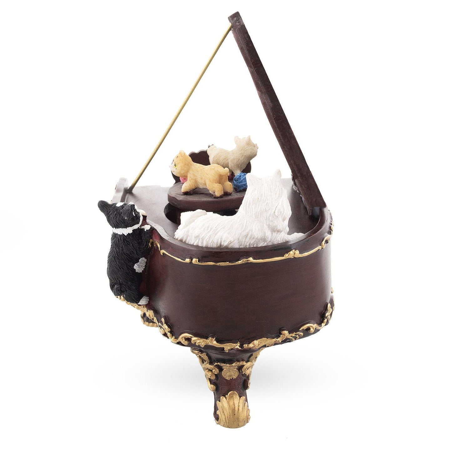 Purrfect Piano Serenade: Animated Musical Figurine with Cats Playing