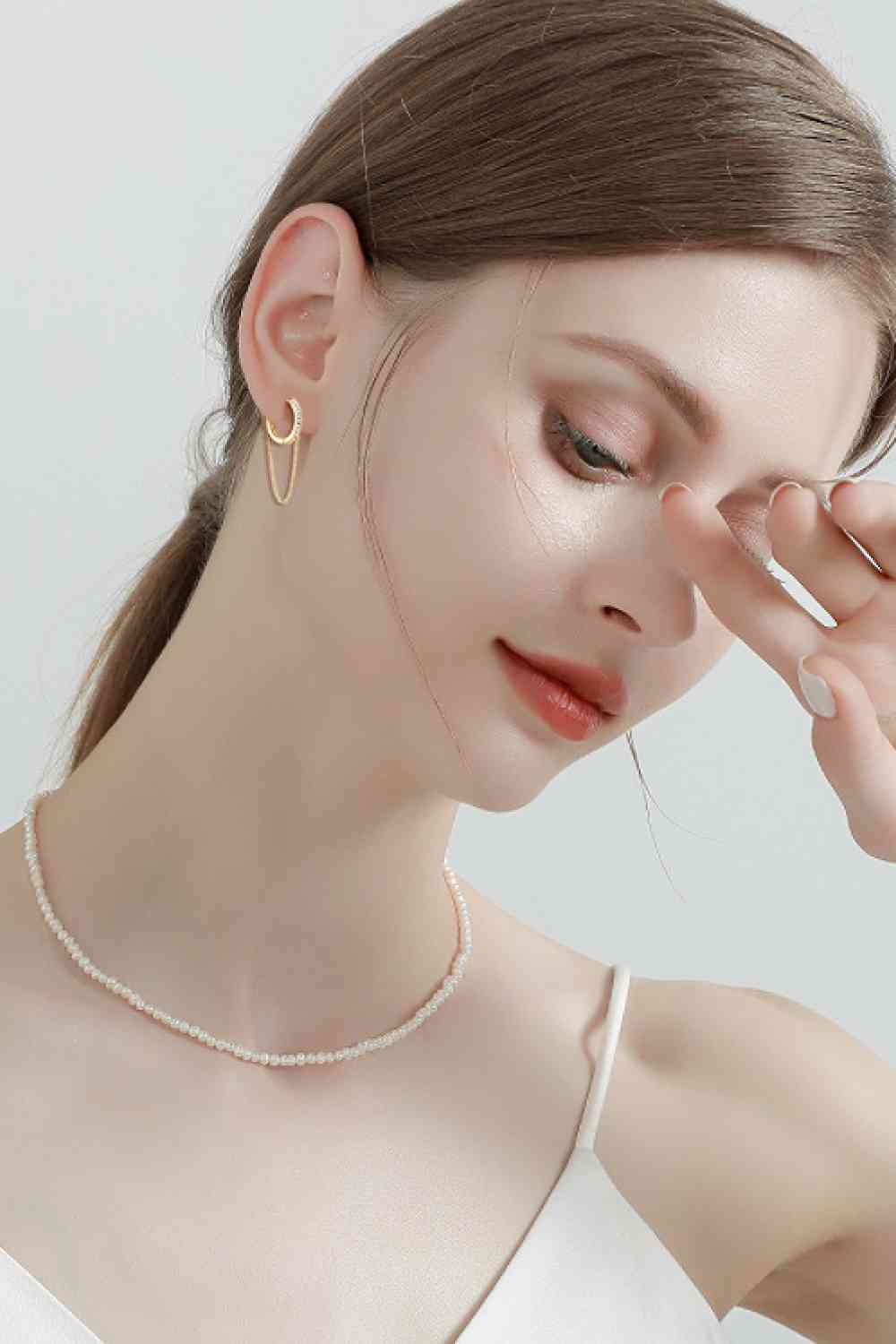 Huggie Earrings with Chain