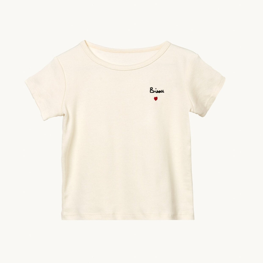 T-shirt Bisou brodé kid