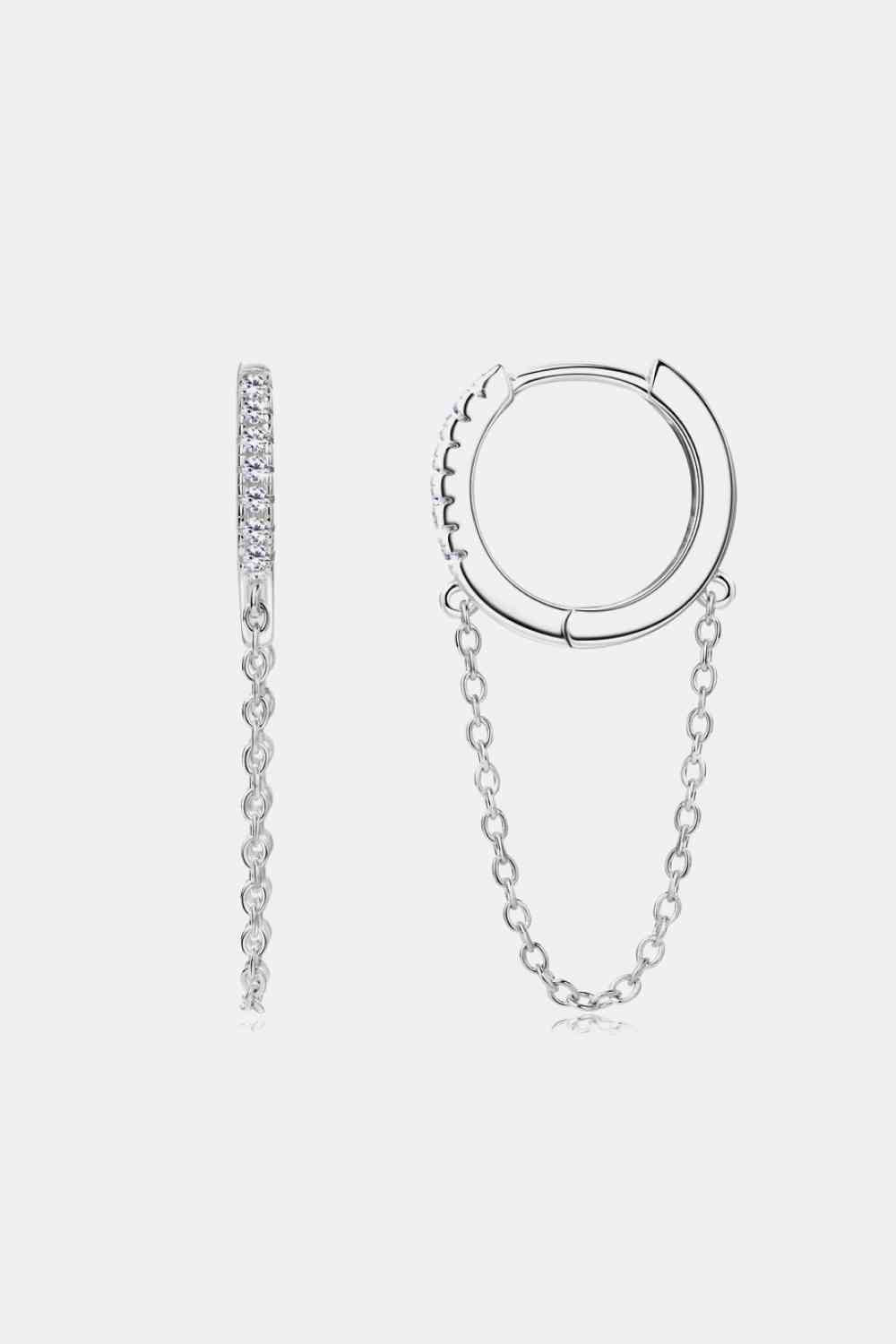 Huggie Earrings with Chain