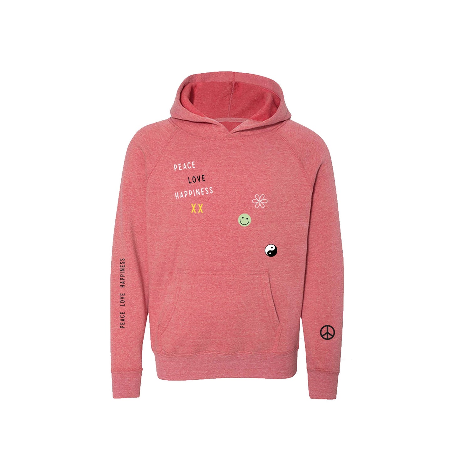 Kid's Peace Love Happiness Hoodie-Unisex