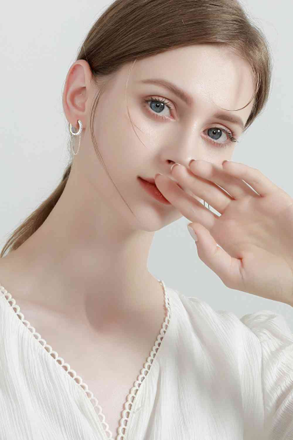 Huggie Earrings with Chain