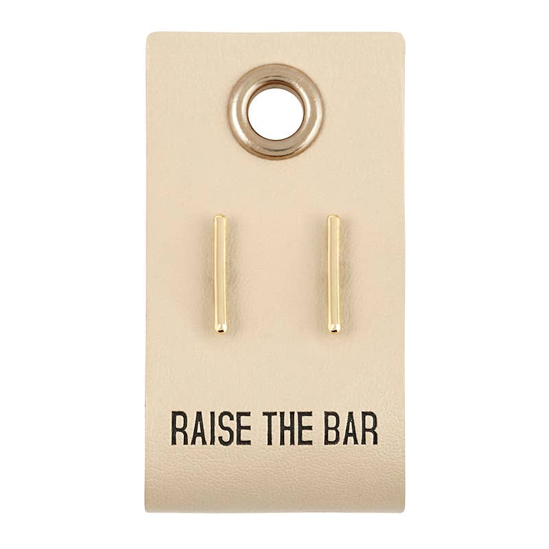 Leather Tag With Earrings - Raise the Bar