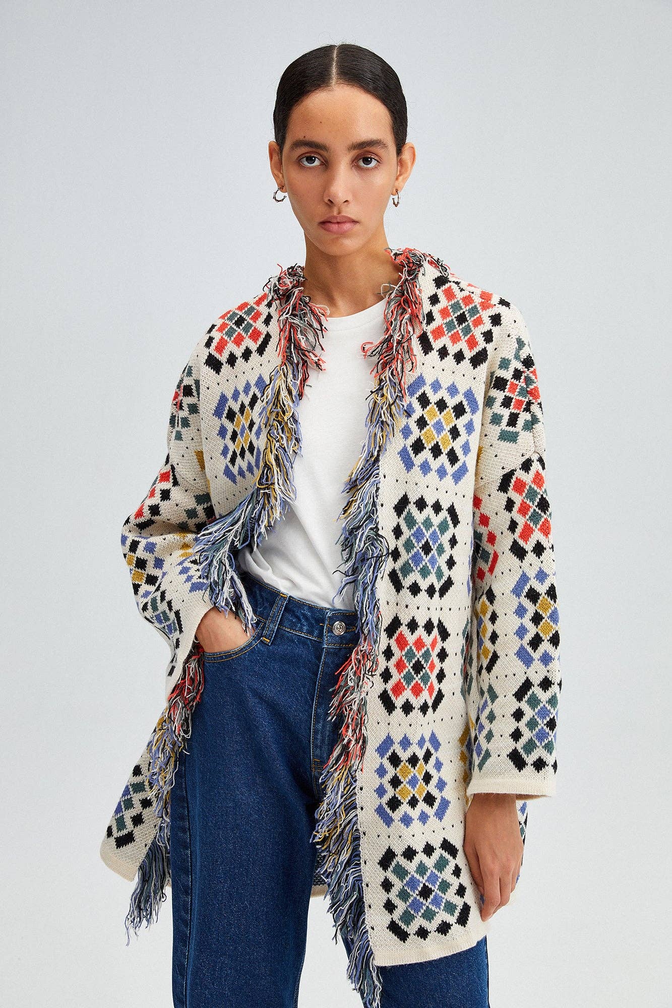 PATTERNED TASLE CARDIGAN