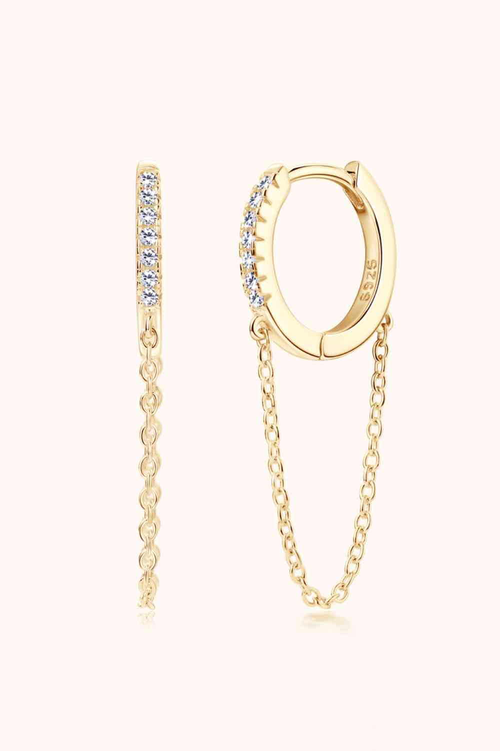 Huggie Earrings with Chain