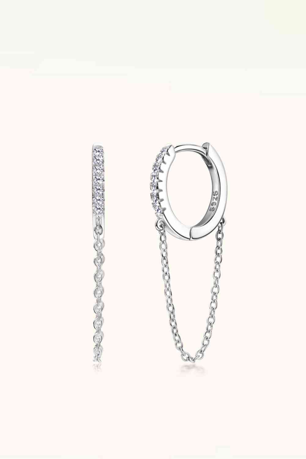 Huggie Earrings with Chain