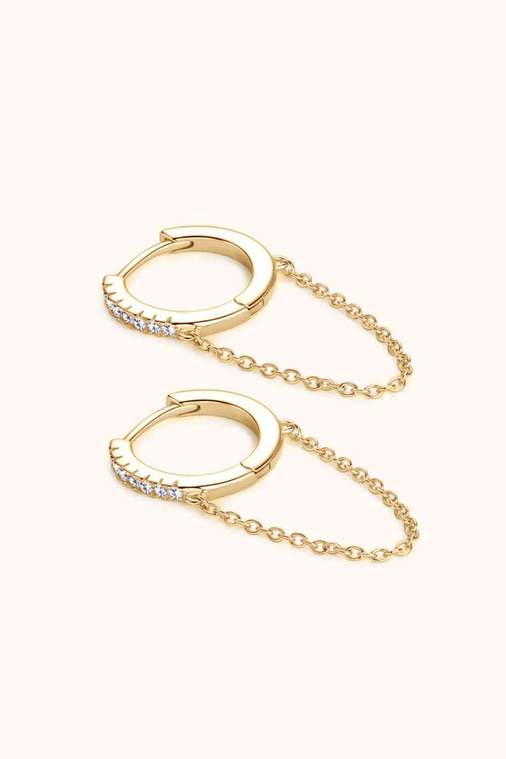 Huggie Earrings with Chain