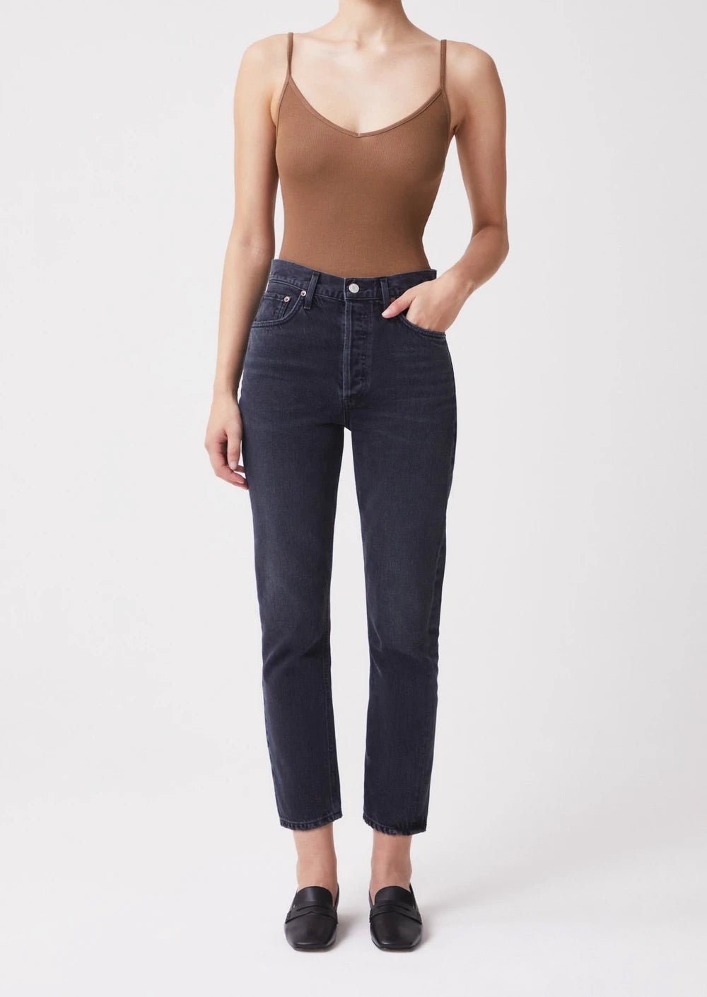 Riley High Rise Straight Crop
