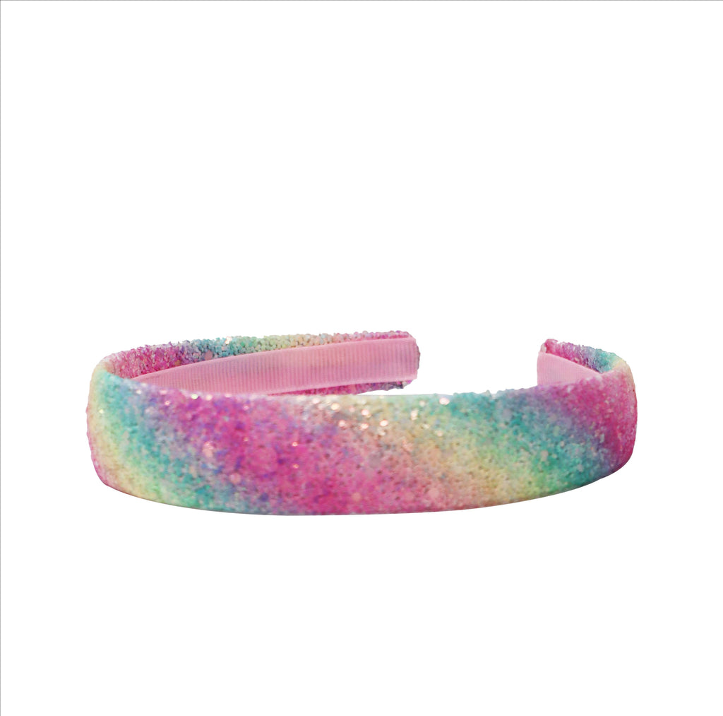 Rainbow Chunky Glitter Wide Headband