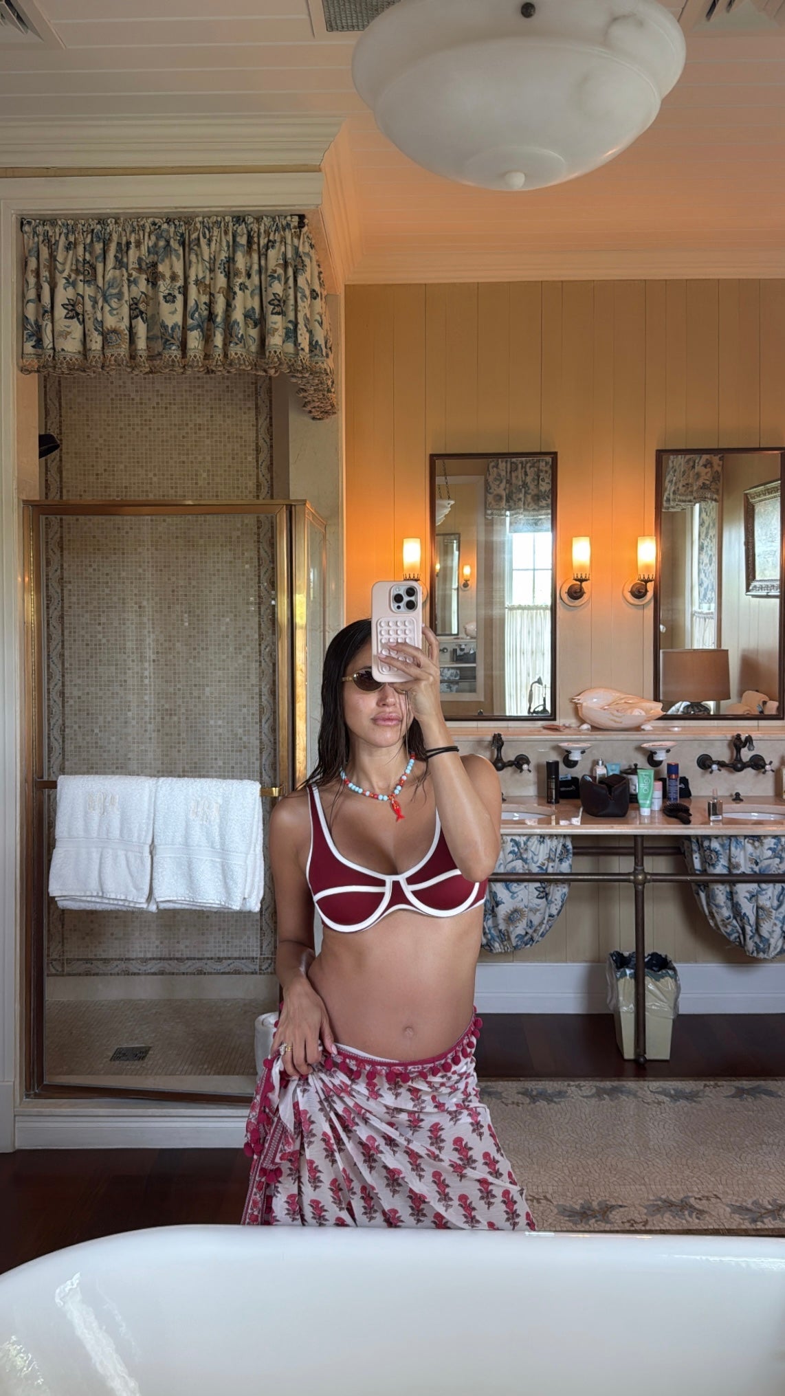 Coral Reef Fish Charm Necklace - Ocean Blue & Coral Beaded Necklace