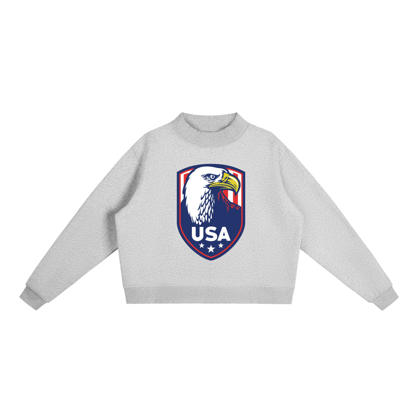 Essential Fleece Mock-Neck Crew Sweatshirt