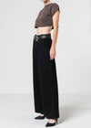 Athena Full Length Wide Leg Jeans - Black Over Dye