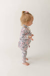 Allie Floral Bamboo Ruffle Convertible Snap Footie