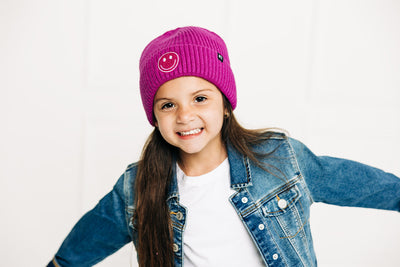 Boysenberry Smiley Beanie