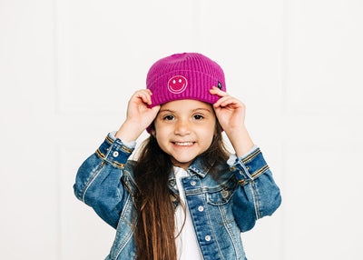 Boysenberry Smiley Beanie