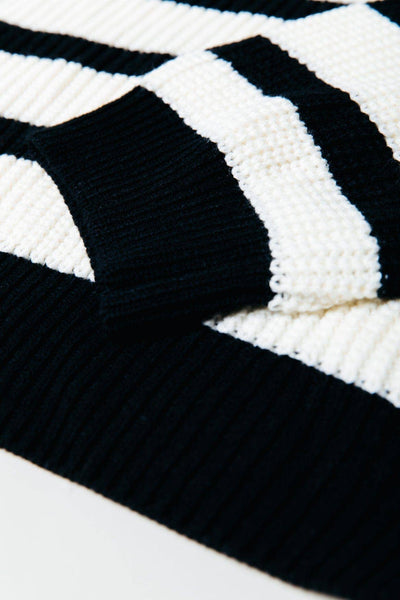 Alba Stripe Knit | Black/white