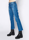 Farrah Mid Rise Kick Flare Jeans - Cut-Off Hem