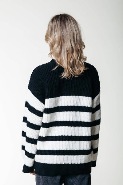 Alba Stripe Knit | Black/white