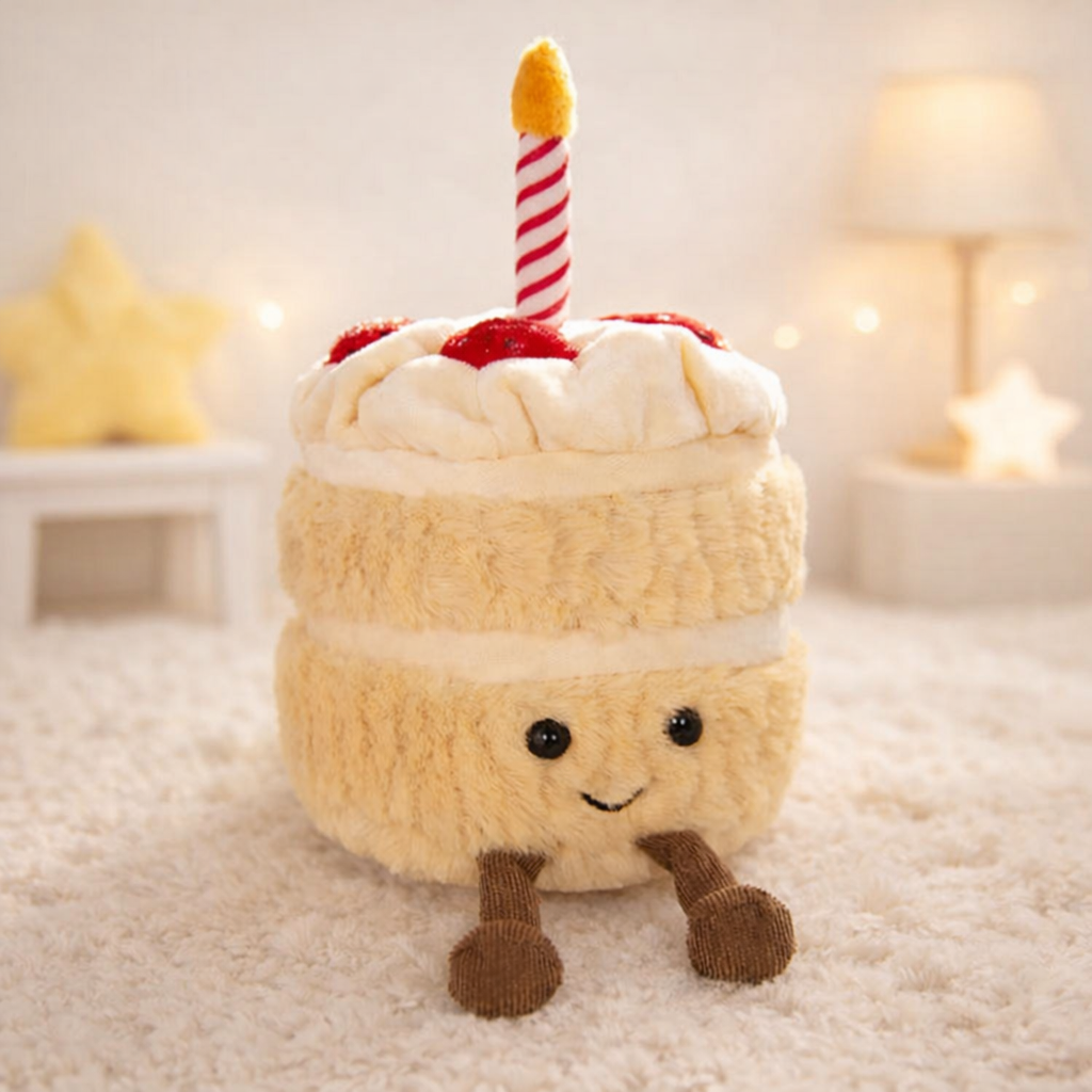 Strawberry Cream Birthday Cake Plush Toy