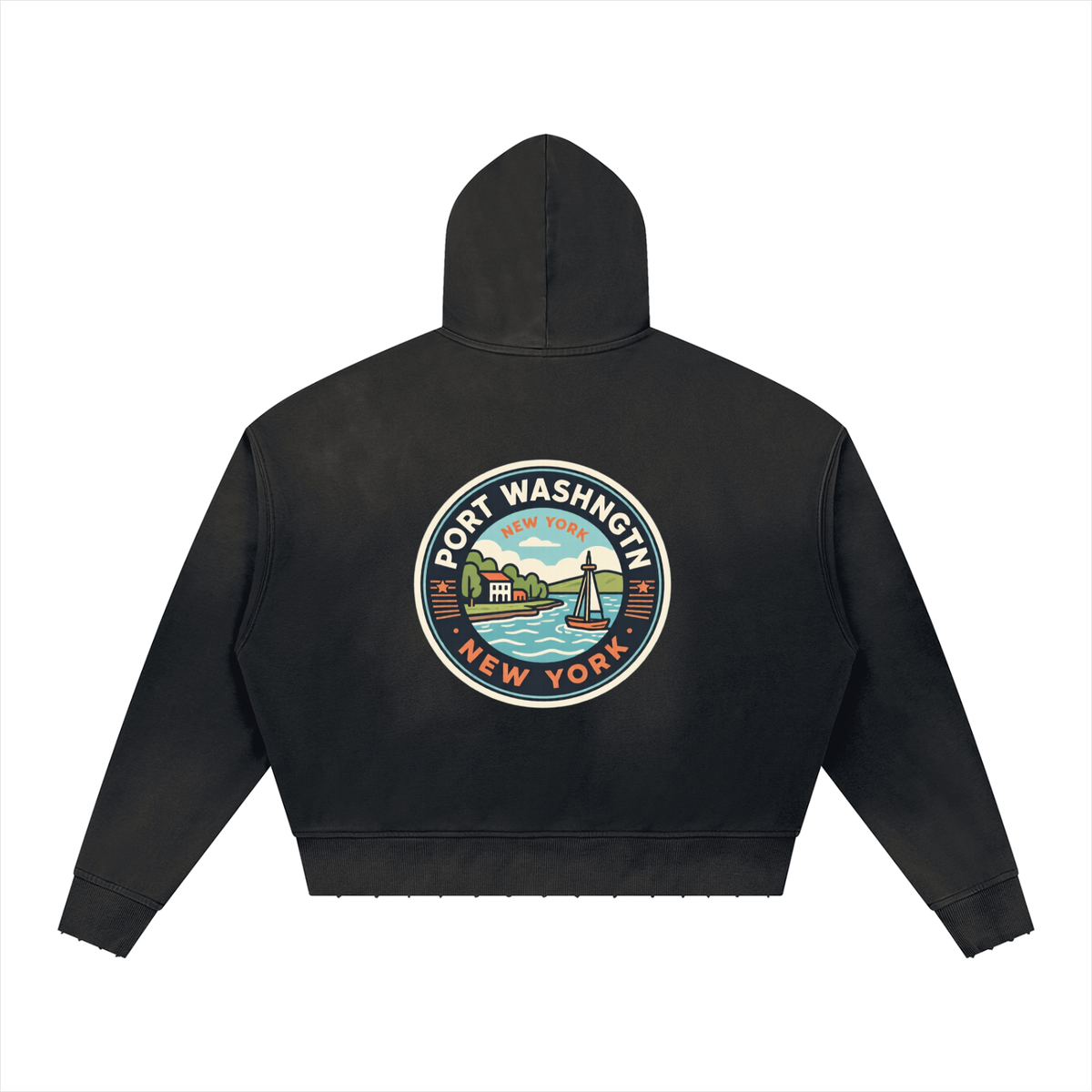 Unisex Sunfade Port Washington Boxy Hoodie