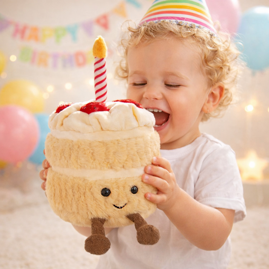 Strawberry Cream Birthday Cake Plush Toy