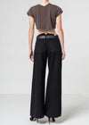 Athena Full Length Wide Leg Jeans - Black Over Dye