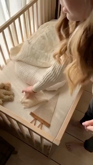 Monthly Milestone Pennant // beige with chestnut, cursive numbers