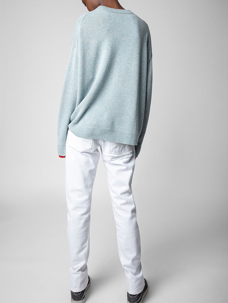 Letter Love Embroidered Embroidered Handmade Hooked Cashmere Knitted Sweater Female