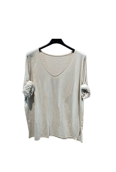 Plain cotton long sleeve top White