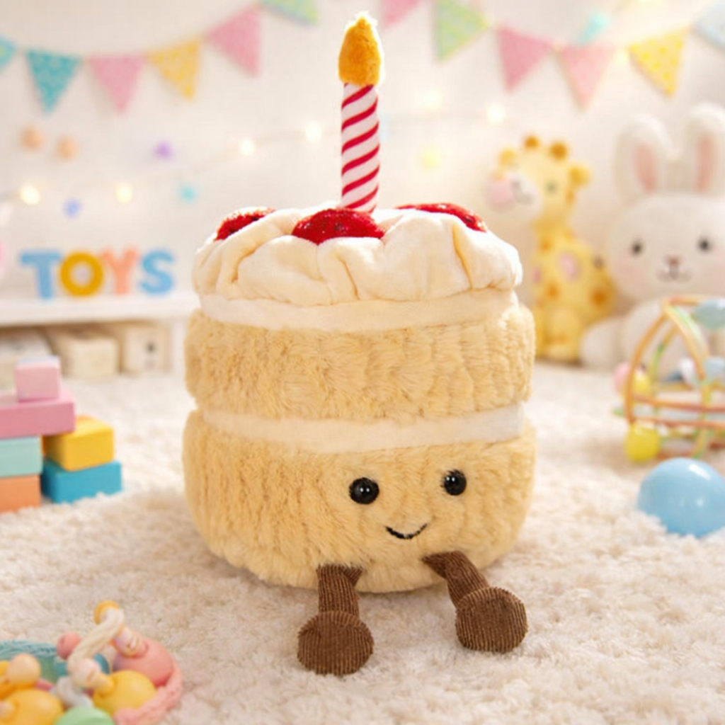 Strawberry Cream Birthday Cake Plush Toy