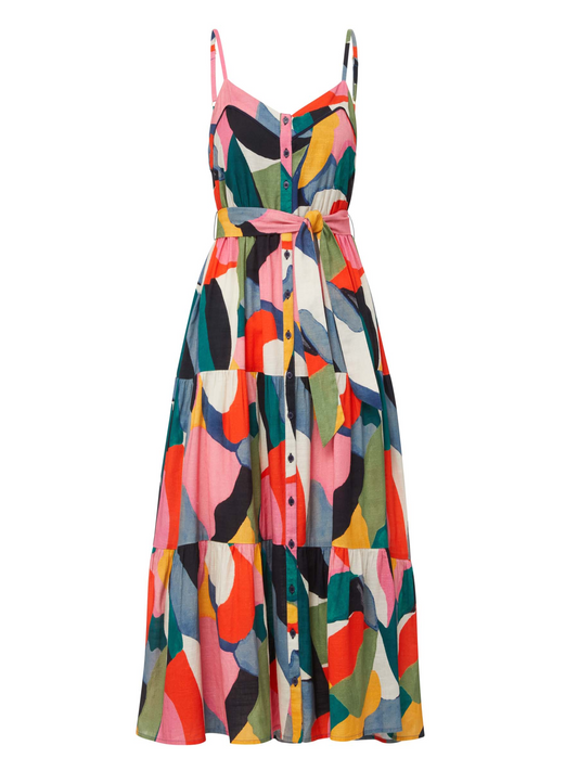Addyson Dress In Carta Colorblock