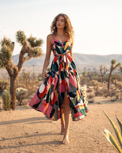 Addyson Dress In Carta Colorblock