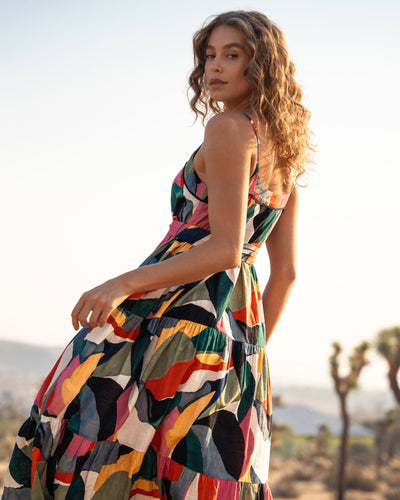 Addyson Dress In Carta Colorblock