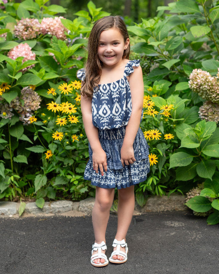 Girls Bryn Skirt Set In Tivara Ikat