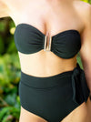 Cindy Swim Top Black Texture