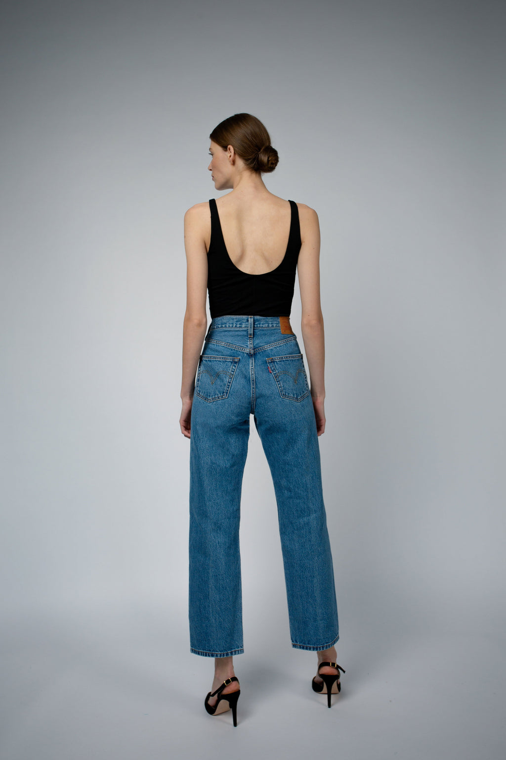 AVA ORGANIC COTTON BRA TANK TOP IN BLACK