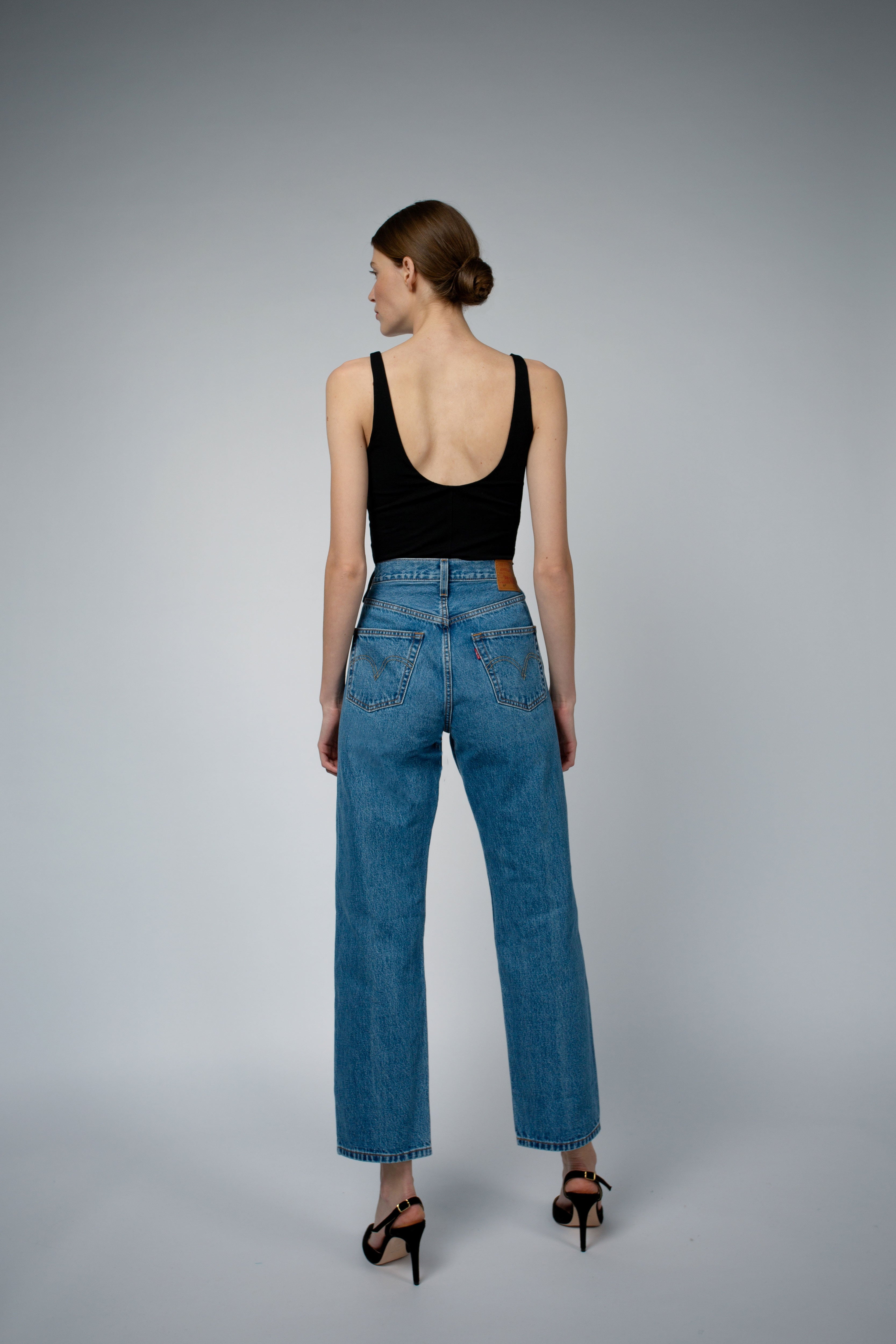 AVA ORGANIC COTTON BRA TANK TOP IN BLACK