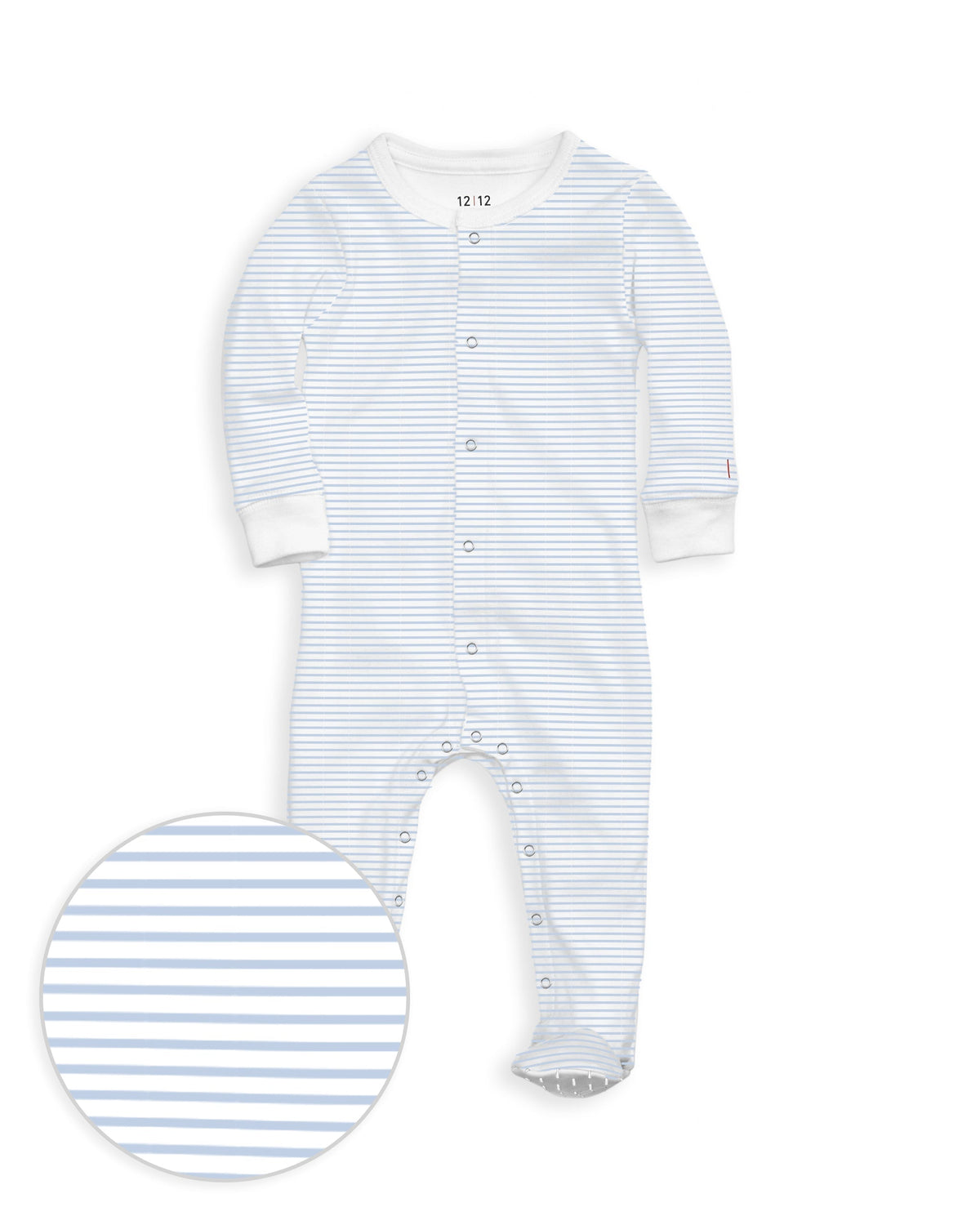The Organic Snap Footie [Blue Stripe]