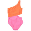 Candy Colorblock One Shoulder Swimsuit