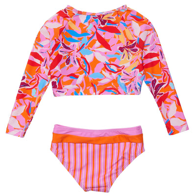 Blooming Sunset Sustainable Crop LS Rash Set