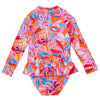 Blooming Sunset Sustainable LS Skirt Surf Suit