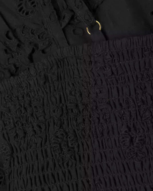 Girls Kayla Skirt Set In Black Eyelet