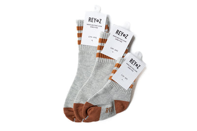 Heather Grey & Brown Stripe Socks