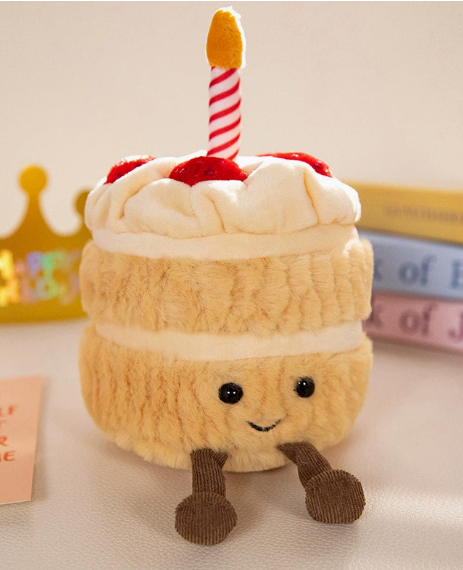 Strawberry Cream Birthday Cake Plush Toy