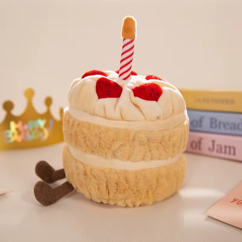 Strawberry Cream Birthday Cake Plush Toy