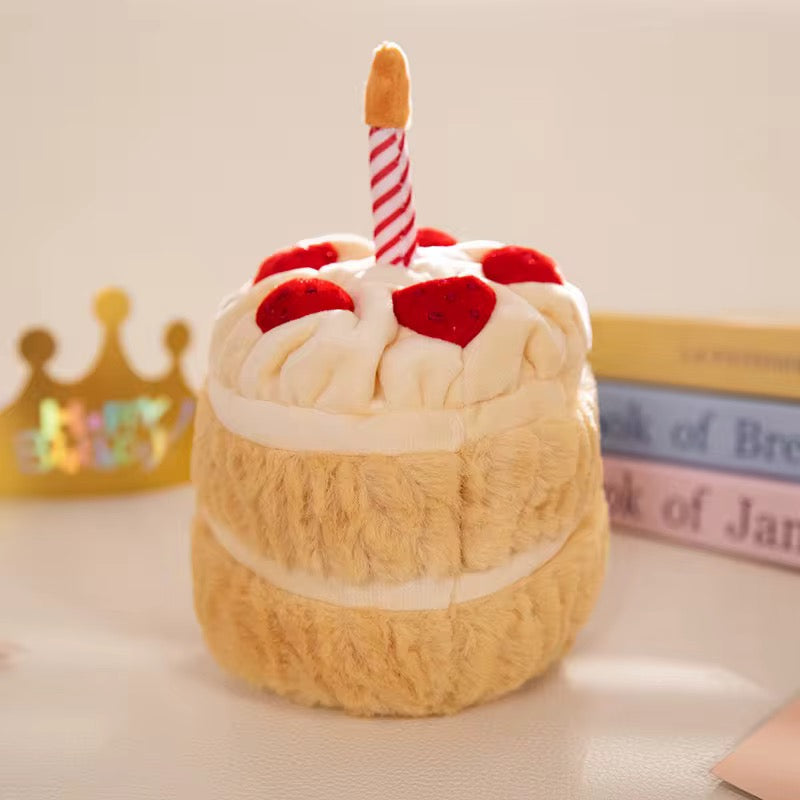Strawberry Cream Birthday Cake Plush Toy