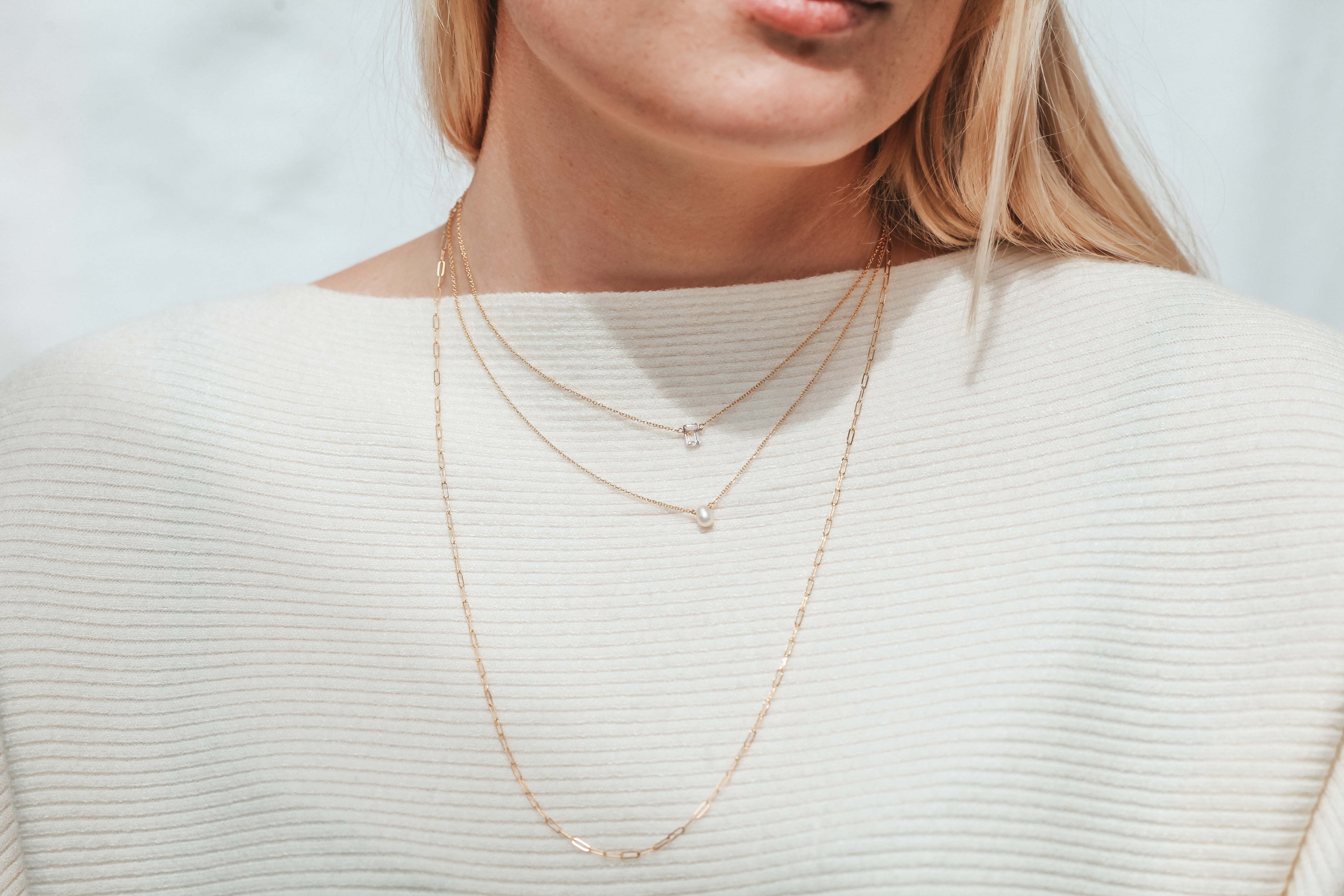 Little Pearl Necklace June Birthstone
